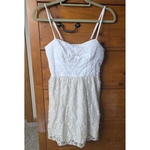 American Eagle Sundress Size Small Swiss Dot Lace Cream Party Summer Wedding